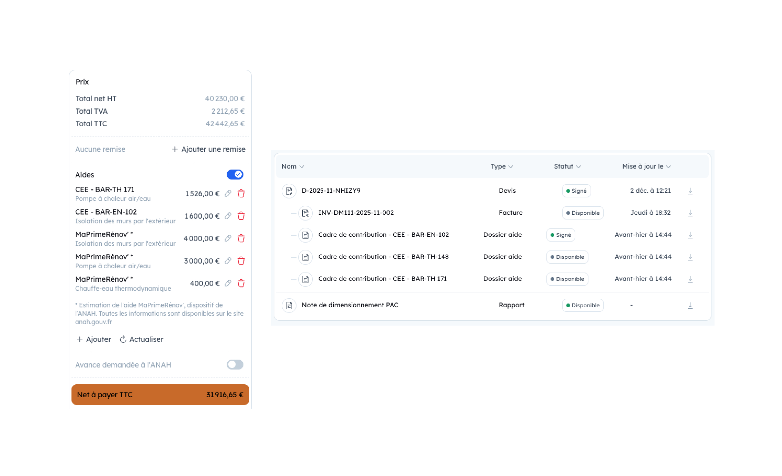 Visuel de l'interface Argile