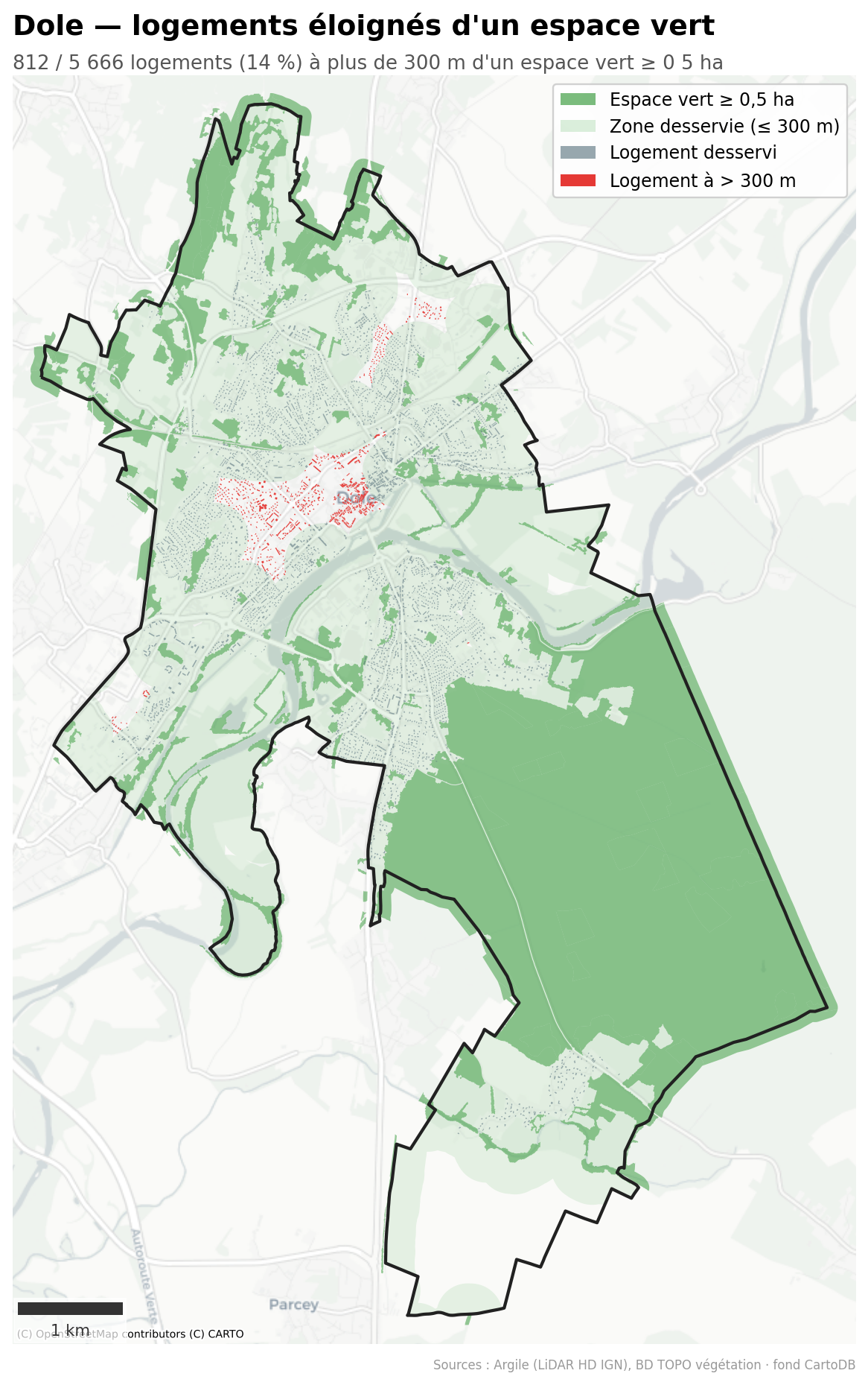 La canopée par quartier (IRIS), Bourgogne-Franche-Comté