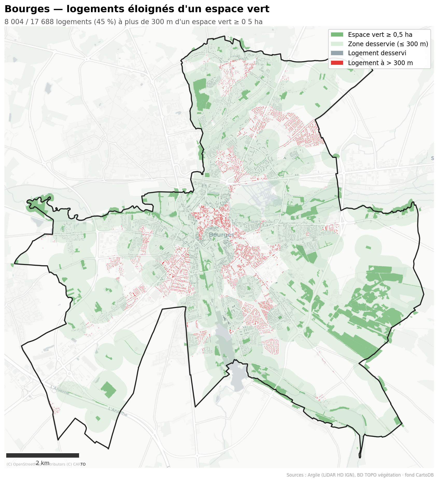 La canopée par quartier (IRIS), Centre-Val de Loire