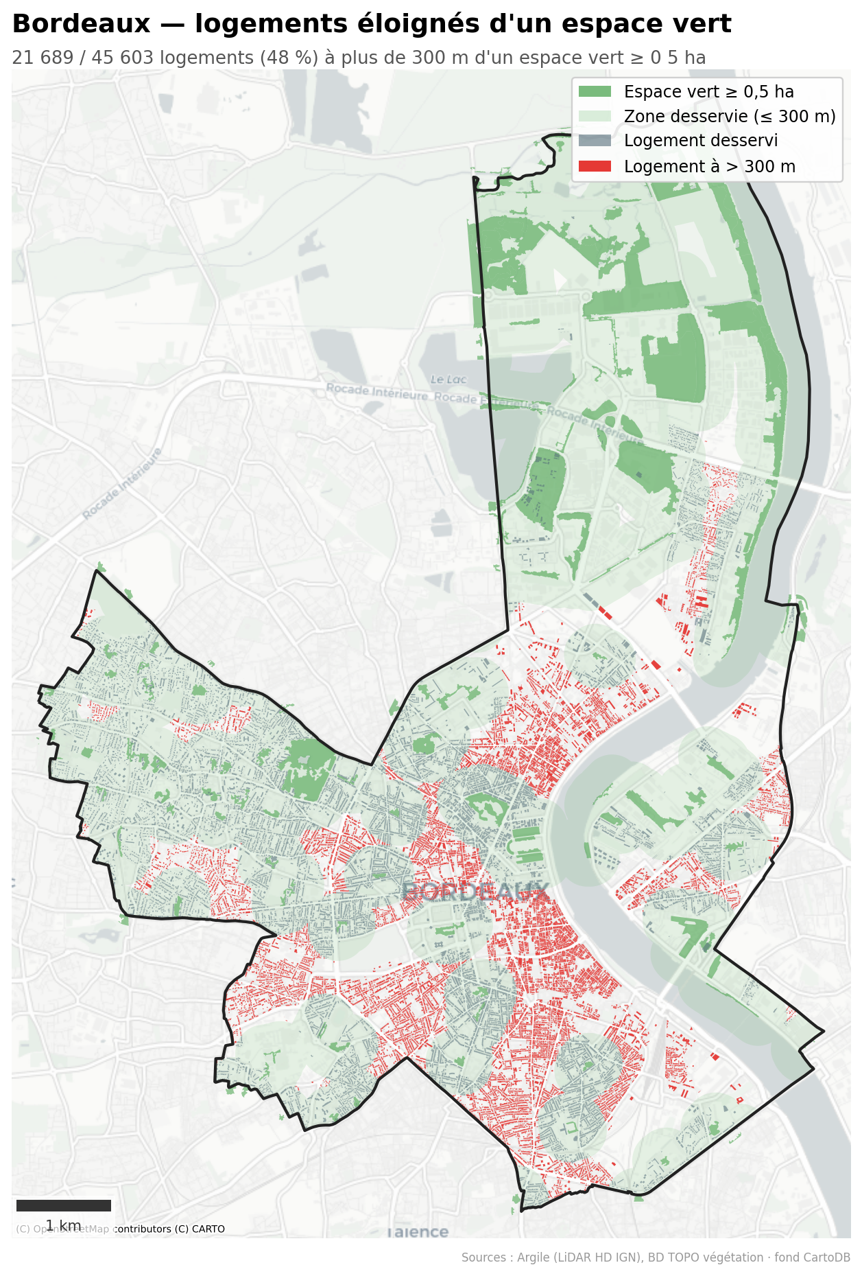 Creuse, la canopée par quartier (IRIS)