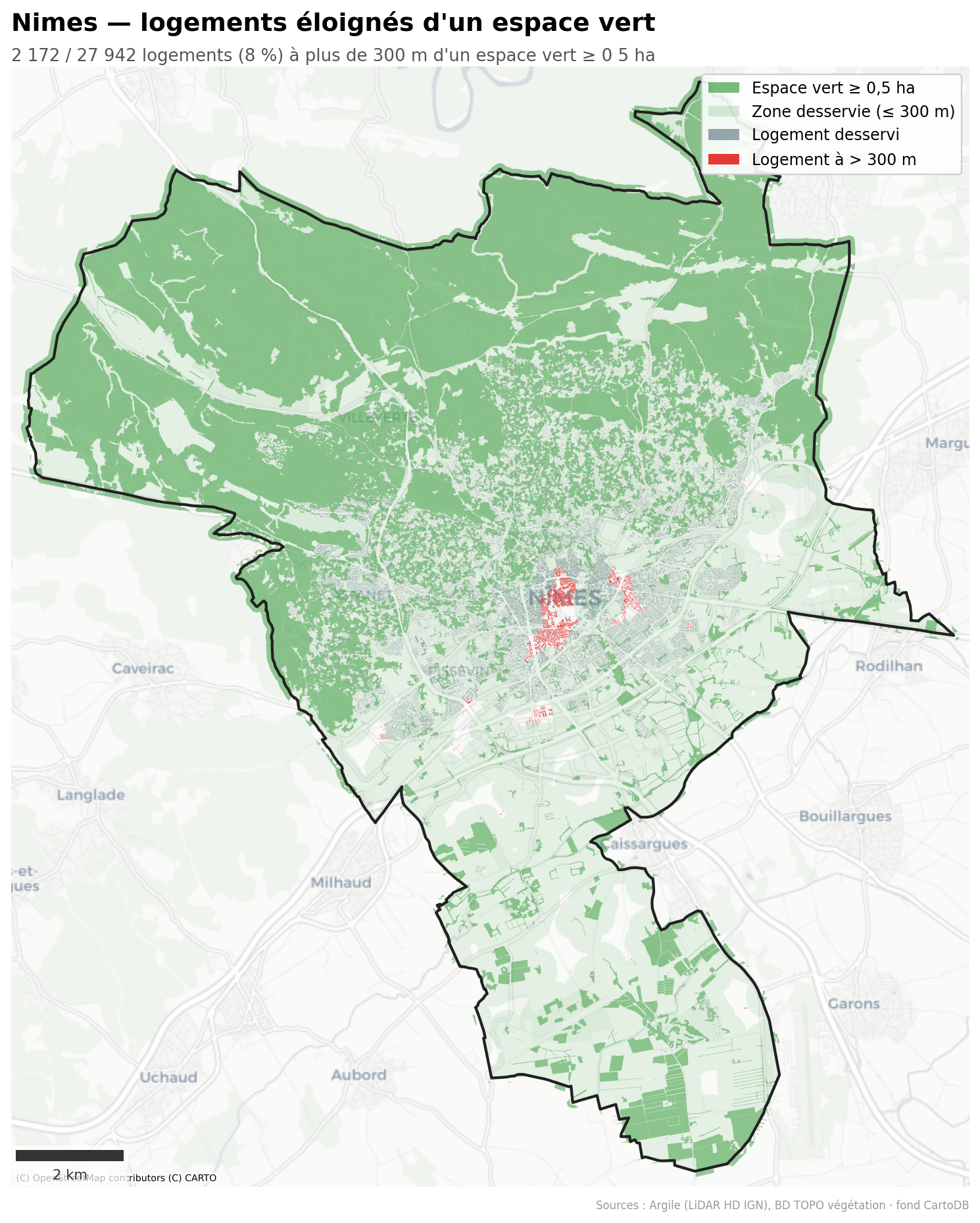 La canopée par quartier (IRIS), Occitanie
