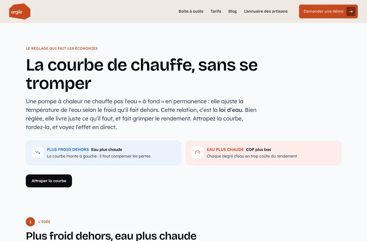 La courbe de chauffe (loi d’eau)