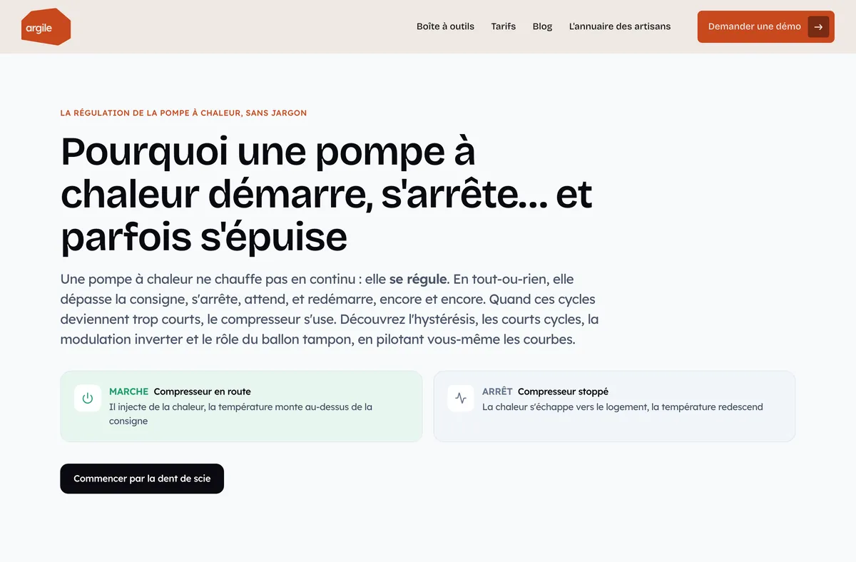 La régulation d’une pompe à chaleur