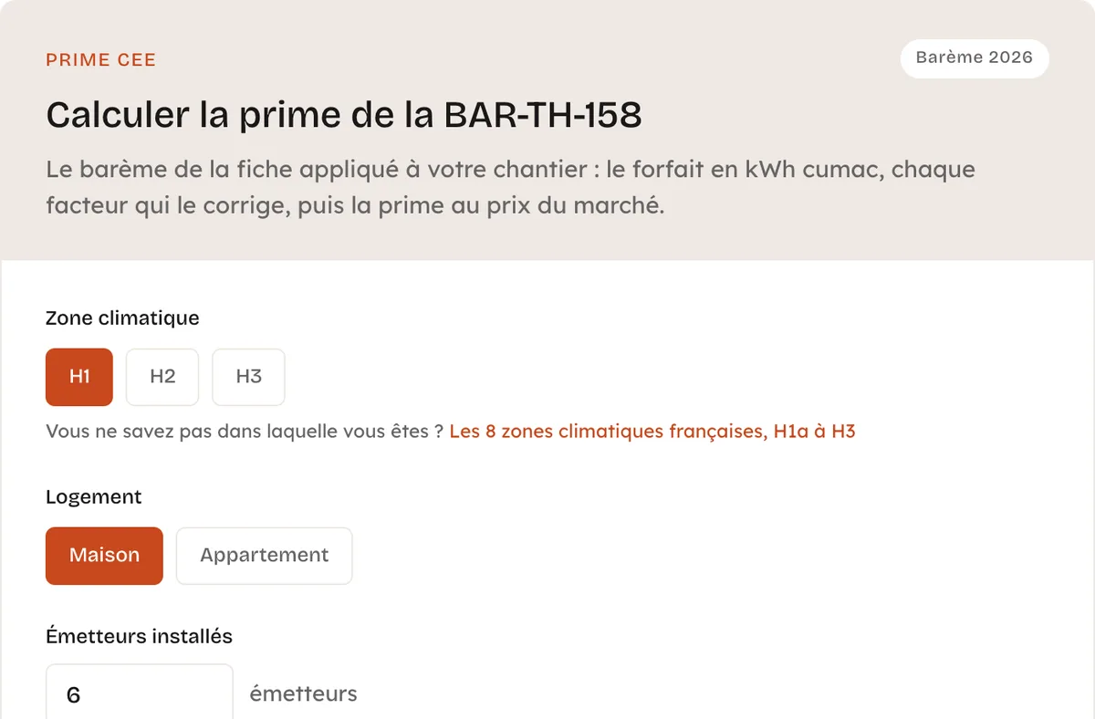 Simulateur de prime CEE